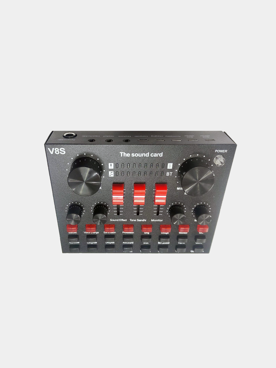 External sound card, mixing console "V8-s" 12 sound effects, for streaming, podcast