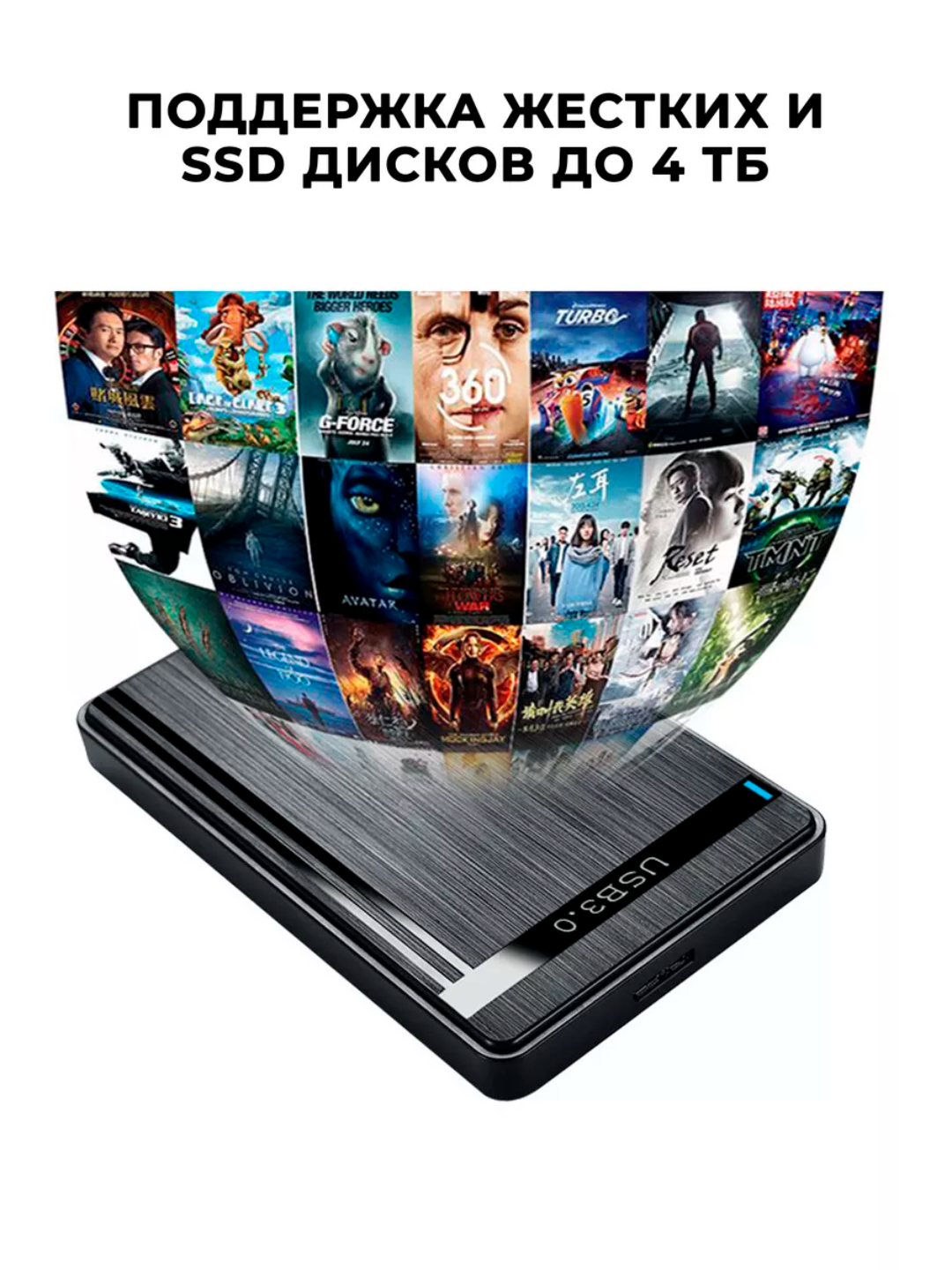 Внешний корпус для жестких дисков HDD и SSD, 2.5 мм, USB 3.0