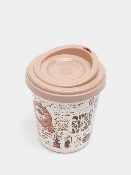 Termal stakan, ikki qoplamli, ichimliklar uchun, 300-400 ml