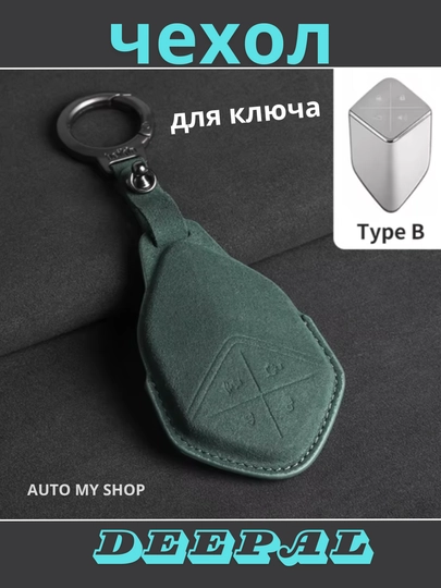 Deepal S7 SL03 2023 2024, защитный чехол для автомобильного ключа, Alcantara — CAMELA-DEEPAL7-ЗЕЛЕН