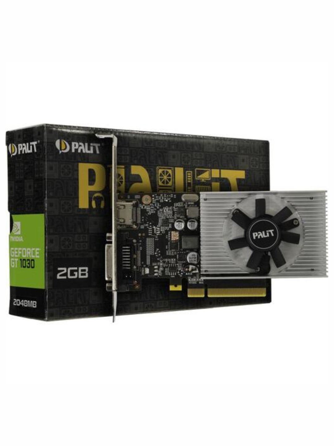Видеокарта Palit - 2GB GeForce GT1030 GDDR4 64bit HDMI, DVI купить по ...