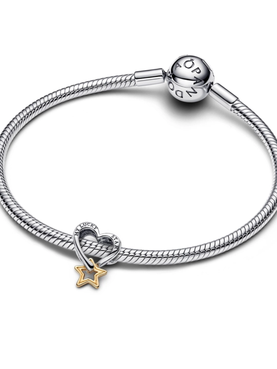 Шарм Pandora «Сердце и звезда» серебро 925 с позолотой 14К 763513C00