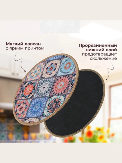 Подставка под горячее круглая, c рисунком, коврик-подставка для чайника, 18 см