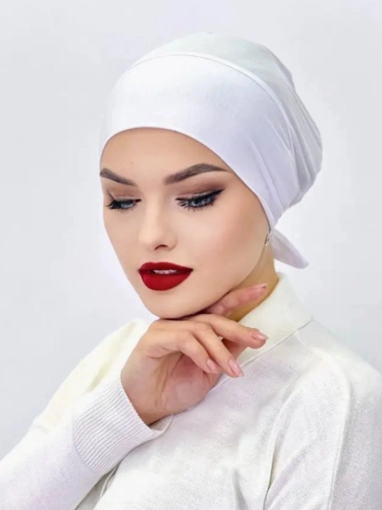 Ayollar uchun boni qalpoq, hijob ostida va ro'mol ostida, paxtadan