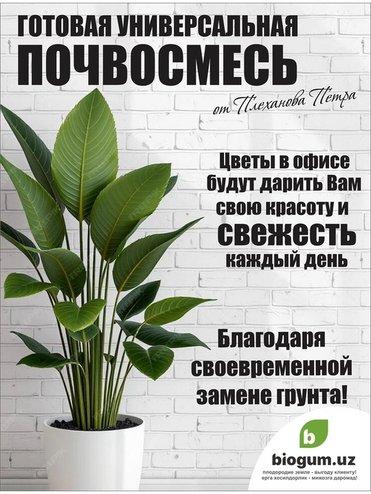 Набор: 3 шт по 10 литров, универсальная почва для цветов от Петра Плеханова, грунт, почвосмесь