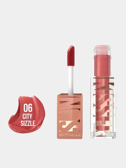 Suyuq rumyana Maybelline New York Sunkisser, ton 06, porlash effekti bilan - 