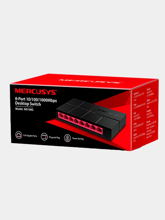 5 va 8 - portli Gigabitli svitch kommutator Mercusys MS105G, MS108G