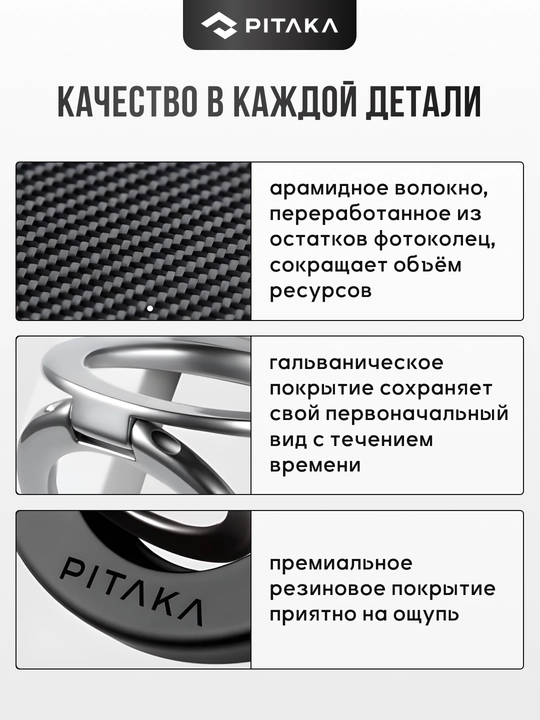 Держатель для телефона Pitaka, с Magsafe, магнитное кольцо, подставка, MagEZ Grip