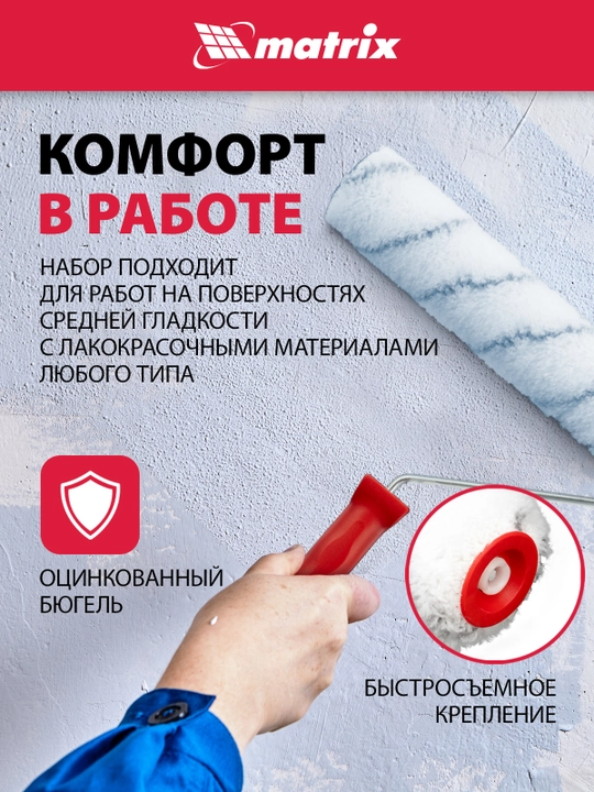 Валик + кювета, набор малярный, 844059