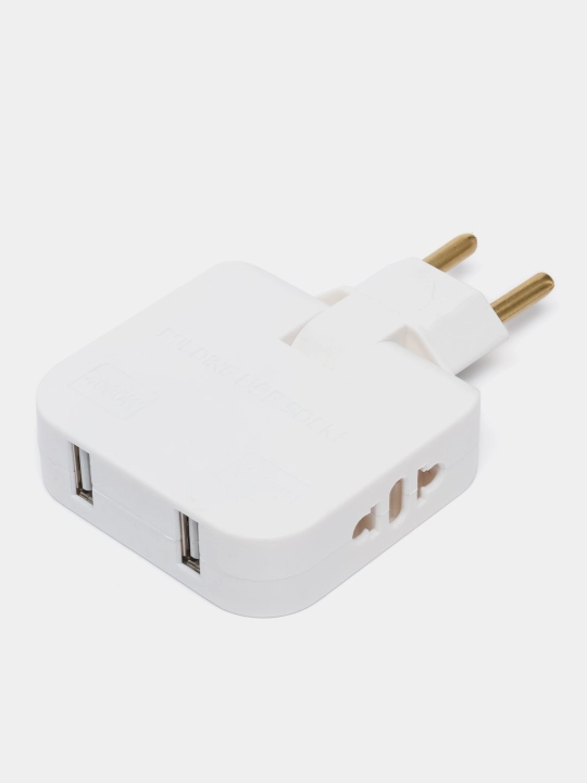Тройник для розетки плоский, с USB поворотный сетевой фильтр на 180 градусов, адаптер