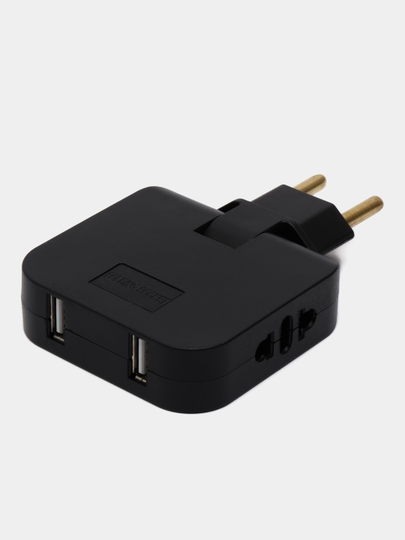 Тройник для розетки плоский, с USB поворотный сетевой фильтр на 180 градусов, адаптер