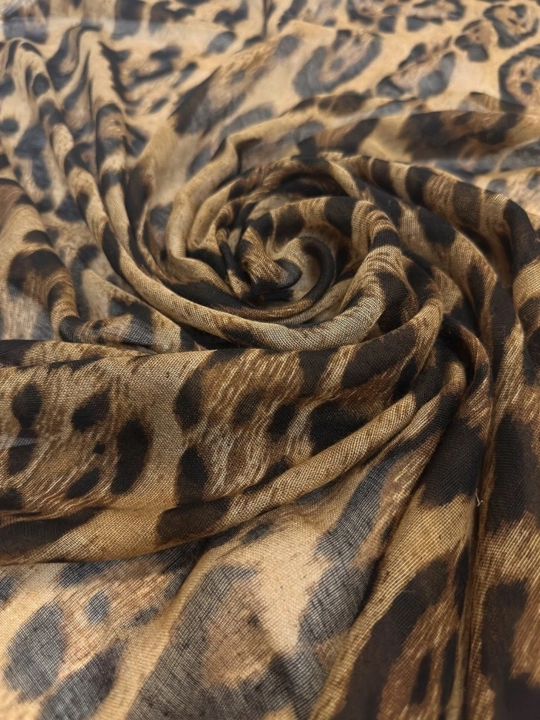 Ayollar sharfi engil, palantin, leopard naqshli, bahor-kuz, 2 rang, 90*180 sm