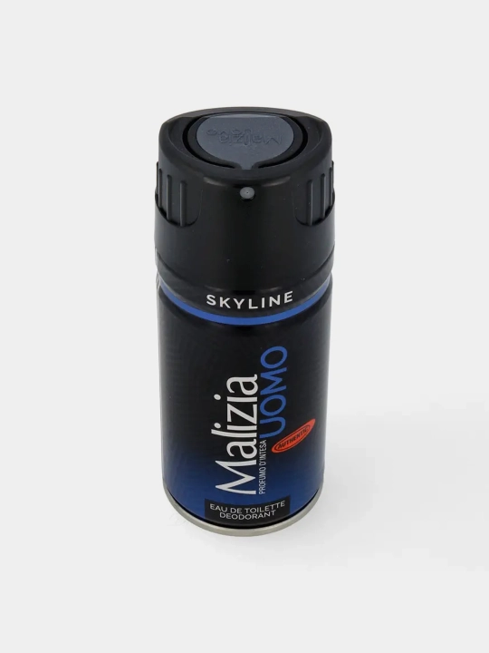 Parfyumlangan dezodorant Malizia Uomo EDT Deo Spray Silver, Skyline, erkaklar uchun, 150 ml