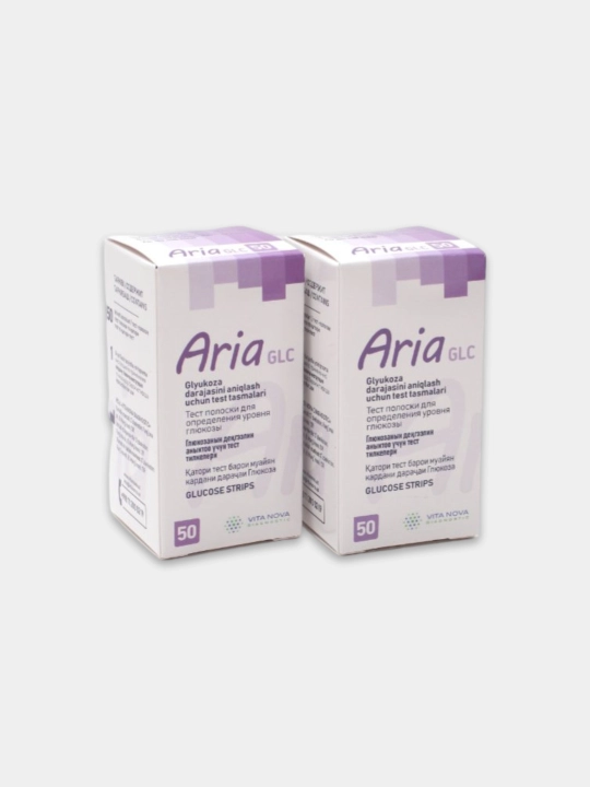 Тест-полоски для глюкометра Aria GLC, 50 шт