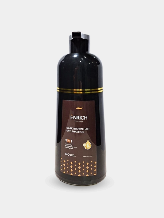 Шампунь- краска для волос Enrich, для седых волос, черный, темно-коричневый, 500 мл