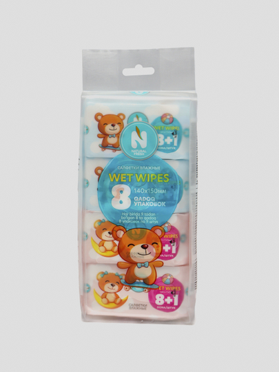 Влажные салфетки ''Natural Fresh'', super mini, 8 + 1