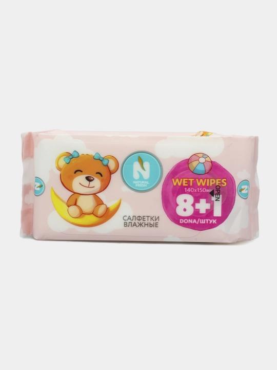 Влажные салфетки ''Natural Fresh'', super mini, 8 + 1