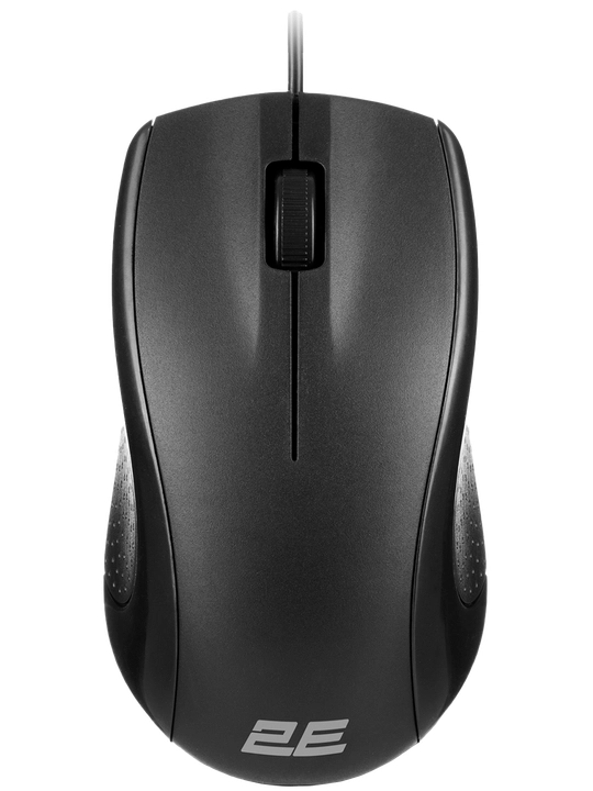 Simli sichqoncha 2E MF130 Black, 1000DPI, simmetrik shakl