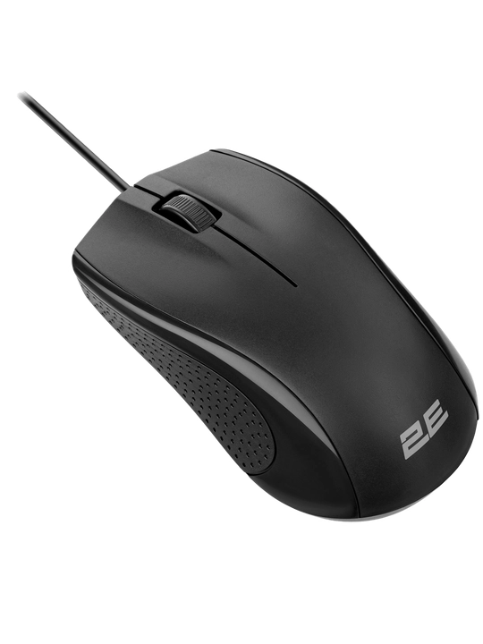 Simli sichqoncha 2E MF130 Black, 1000DPI, simmetrik shakl