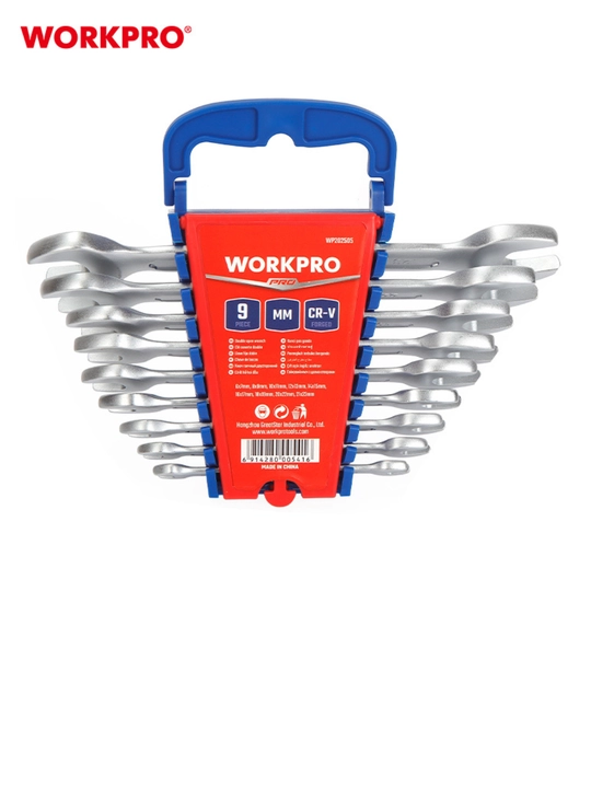 WORKPRO ochiq kalitlar to'plami 9 dona, 6 - 23 mm WP202505