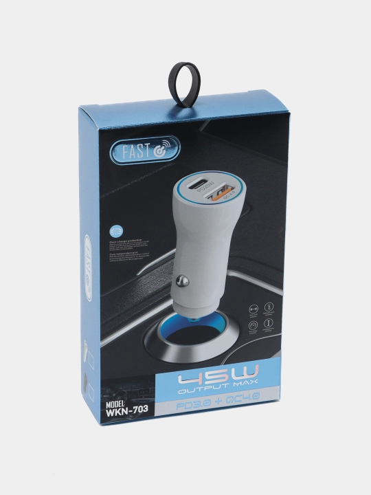 Автомобил учун тезкор зарядловчи адаптер, Type-C/USB-C, 45W Fast Charger