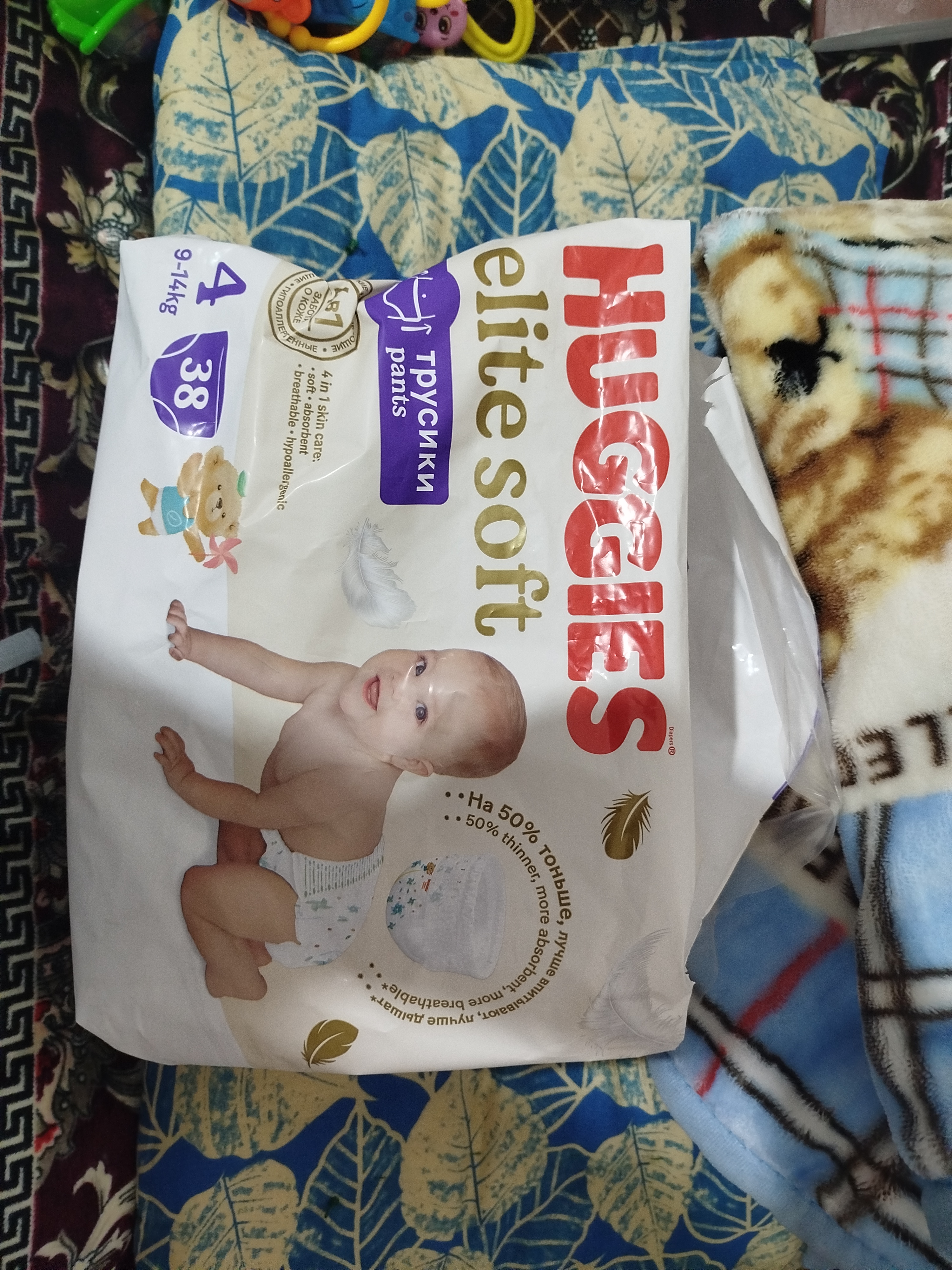Подгузники трусики Huggies Elite Soft 9-14 кг, 4 размер, 38 шт
