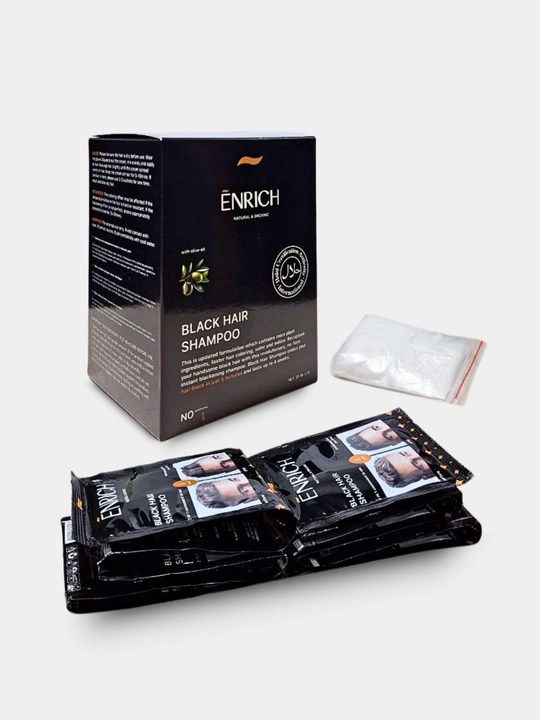 Enrich shampuni - soch bo‘yog‘i, oq sochlar uchun, qora, to‘q jigarrang, 500 ml