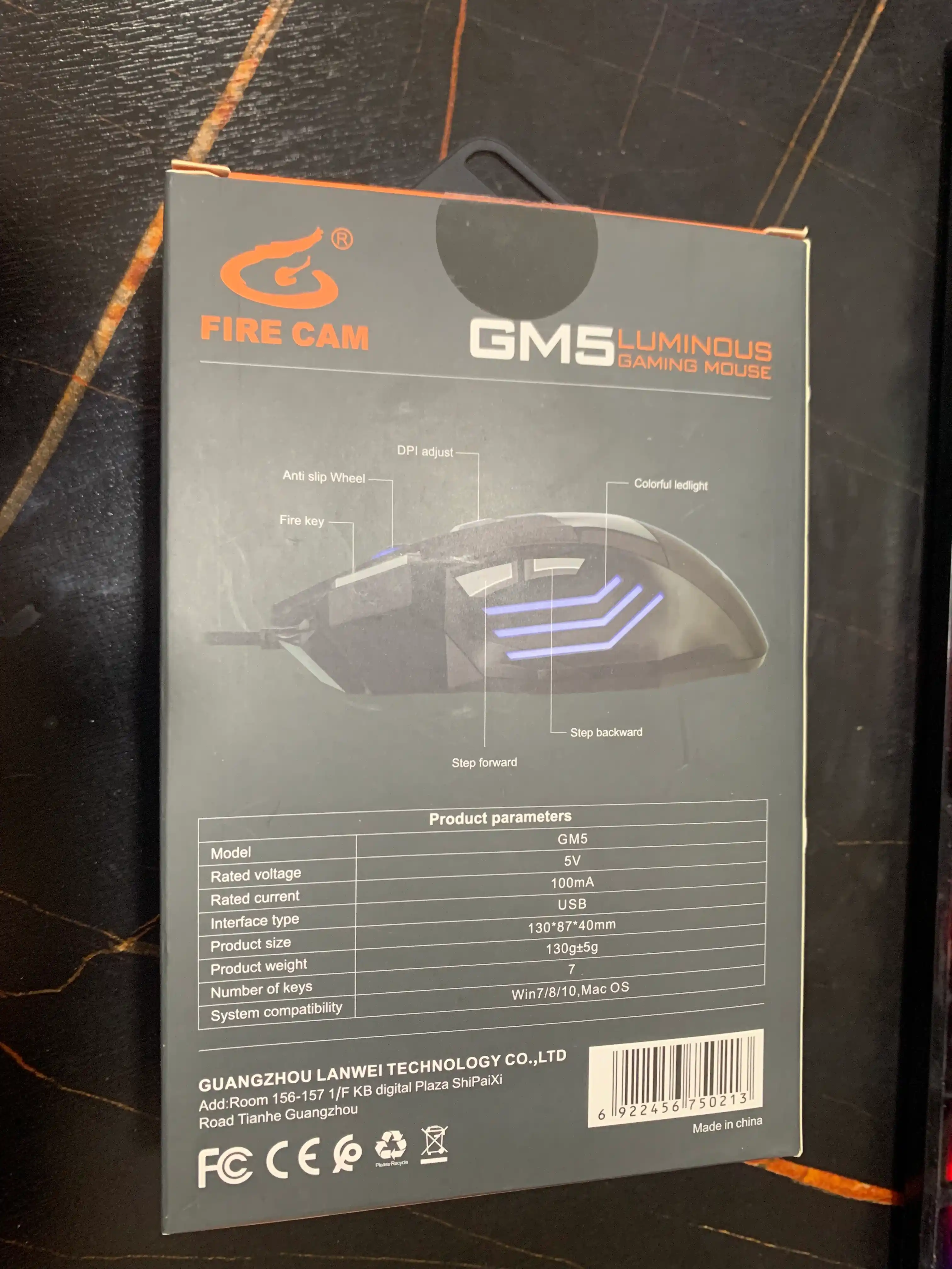 Проводная мышь G6 , подходящая офиса, 3200DPI со светодиодом RGB