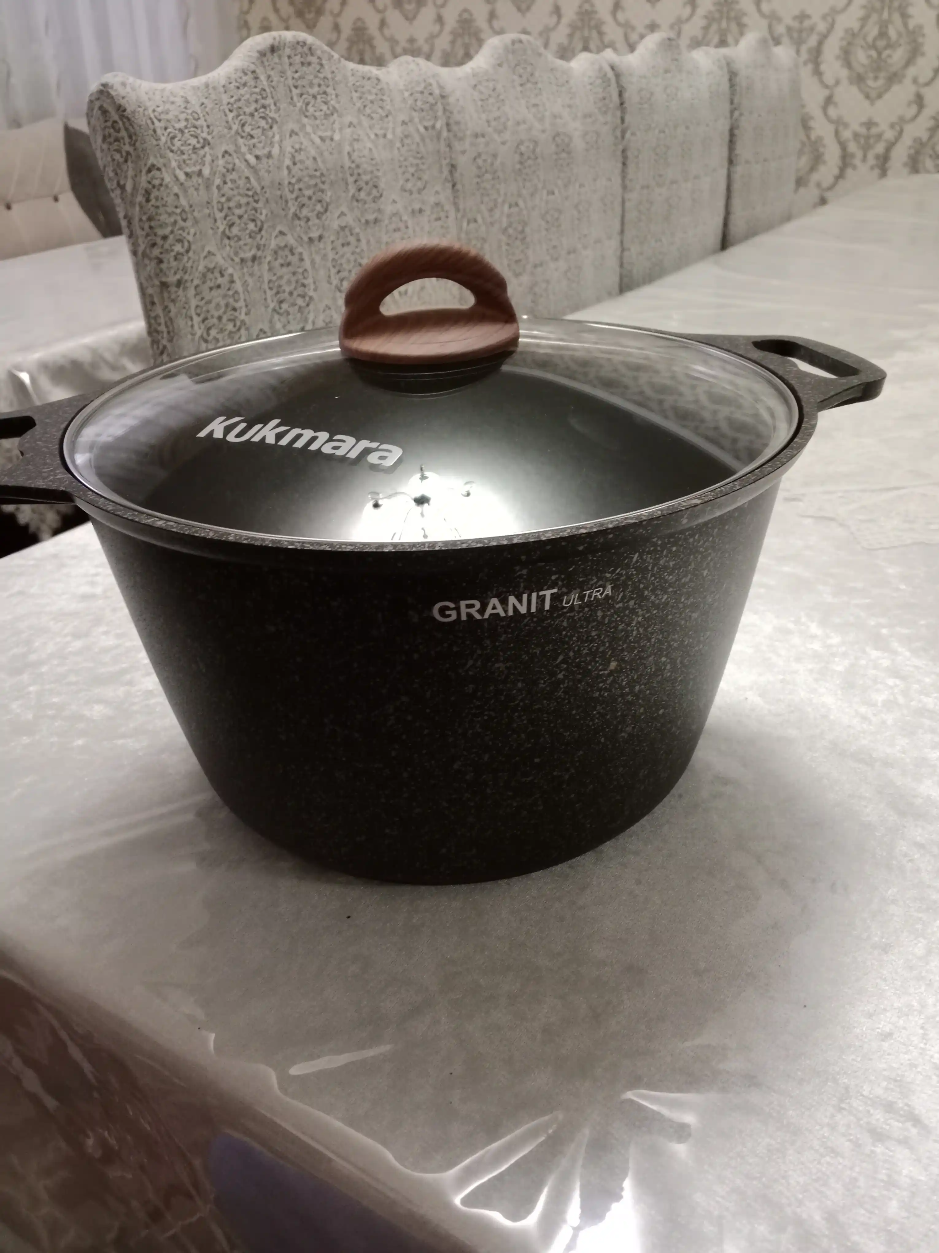 Кастрюля Kukmara Granit Ultra, со стеклянной крышкой