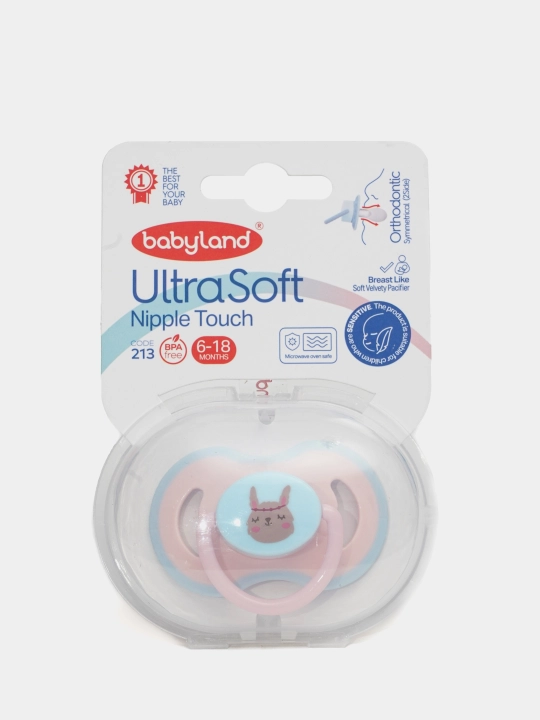 Ortodontik silikon so‘rg‘ich, 0-6-18 oylik, Babyland, so‘rg‘ichning 2 turi
