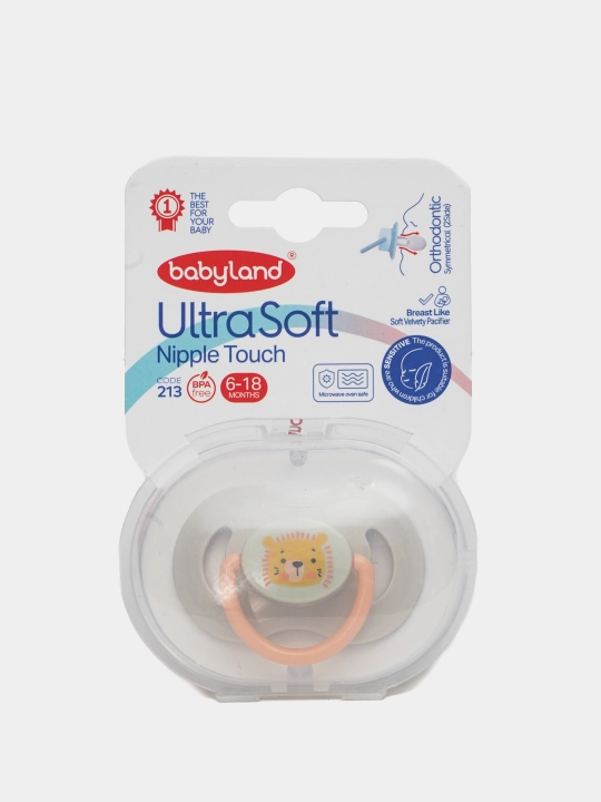 Ortodontik silikon so‘rg‘ich, 0-6-18 oylik, Babyland, so‘rg‘ichning 2 turi