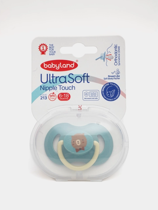 Ortodontik silikon so‘rg‘ich, 0-6-18 oylik, Babyland, so‘rg‘ichning 2 turi