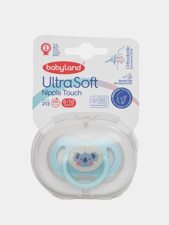 Ortodontik silikon so‘rg‘ich, 0-6-18 oylik, Babyland, so‘rg‘ichning 2 turi