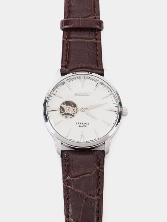 Sovg'a qutisida erkaklar qo'l soati, mexanik Avtopodzavod, charm remishokli - ELEGANT