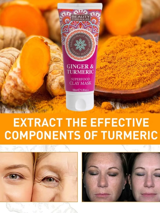 Yuz uchun "Beauty Formulas" gilli niqobi zanjabil va zarchava bilan, 100 ml - 