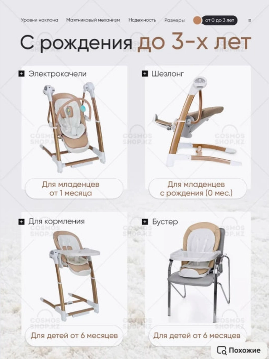 Детский стульчик для кормления SG116, комфорт и безопасность с первых дней