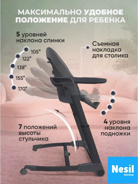 Детский стульчик для кормления SG116, комфорт и безопасность с первых дней
