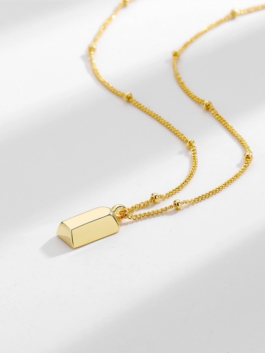 SILVERME ayollar kumush zanjiri, kvadrat - 925, zarhal 18 karat