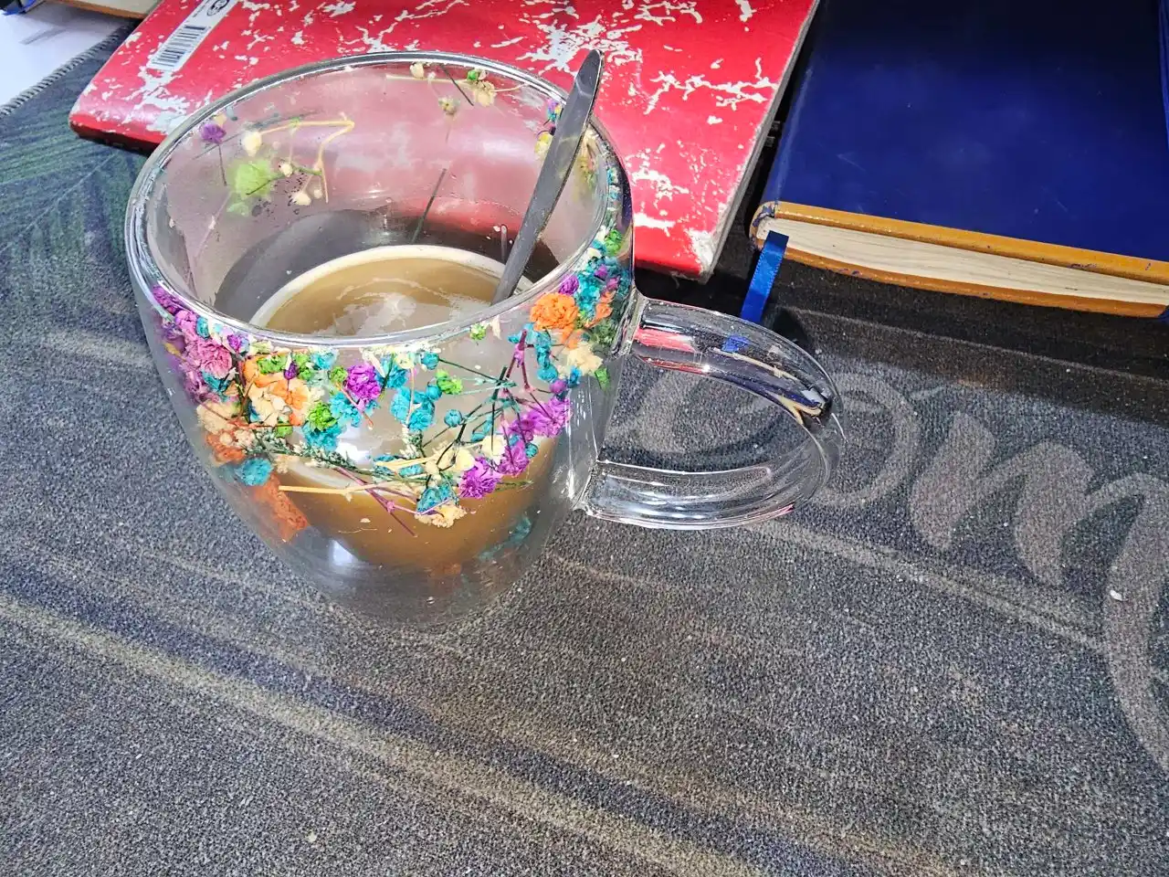 Shisha krujka, ikki devorli va gulli, 250, 350 ml