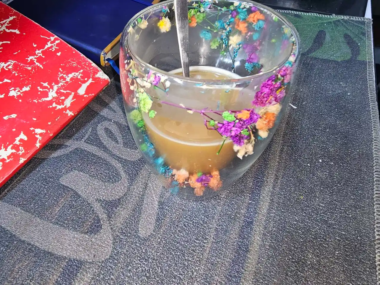 Shisha krujka, ikki devorli va gulli, 250, 350 ml