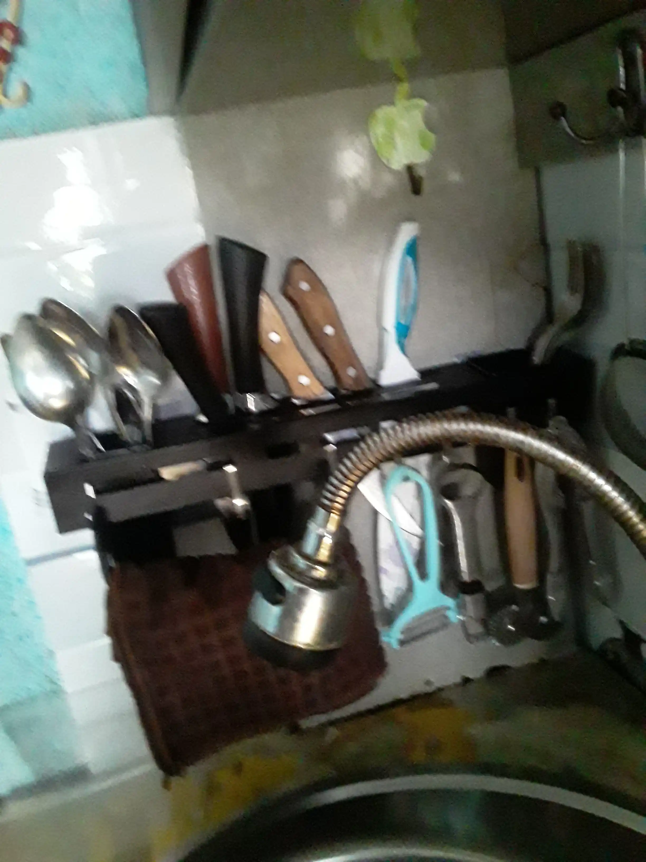 Держатель для ножей, и столовых приборов, органайзер, настенный, кухонный, подставка