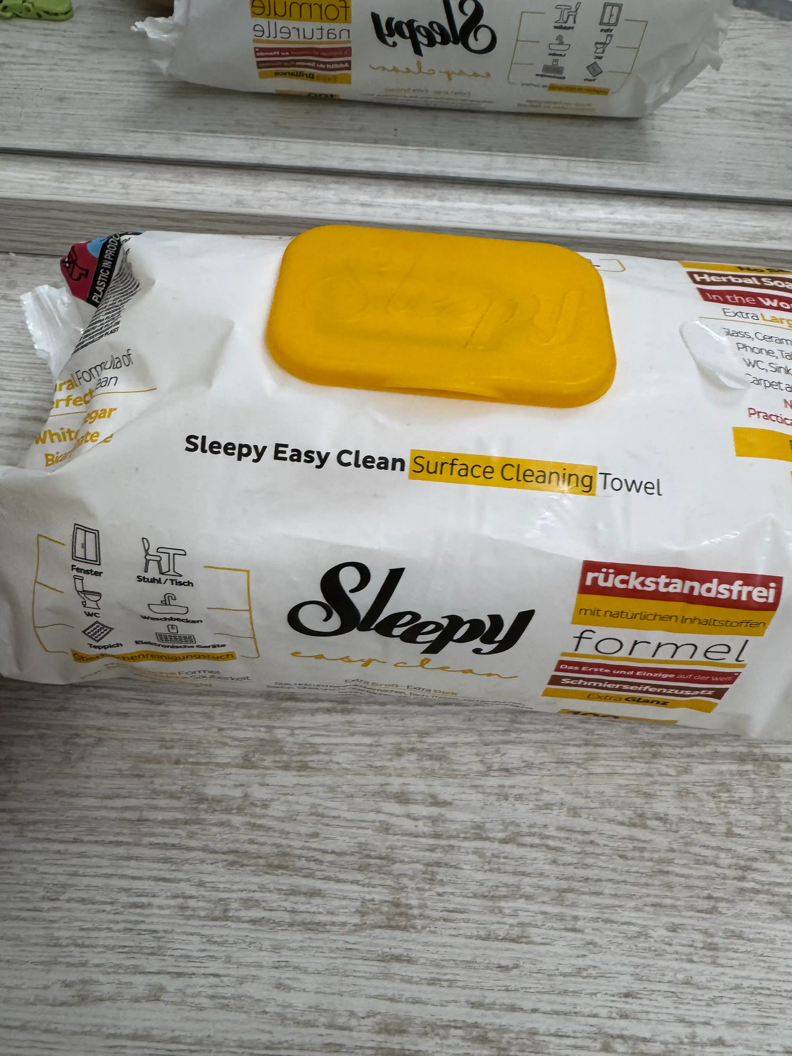 Уксусные влажные салфетки  SLEEPY Easy Clean, для отбеливания, желтые, 100 шт