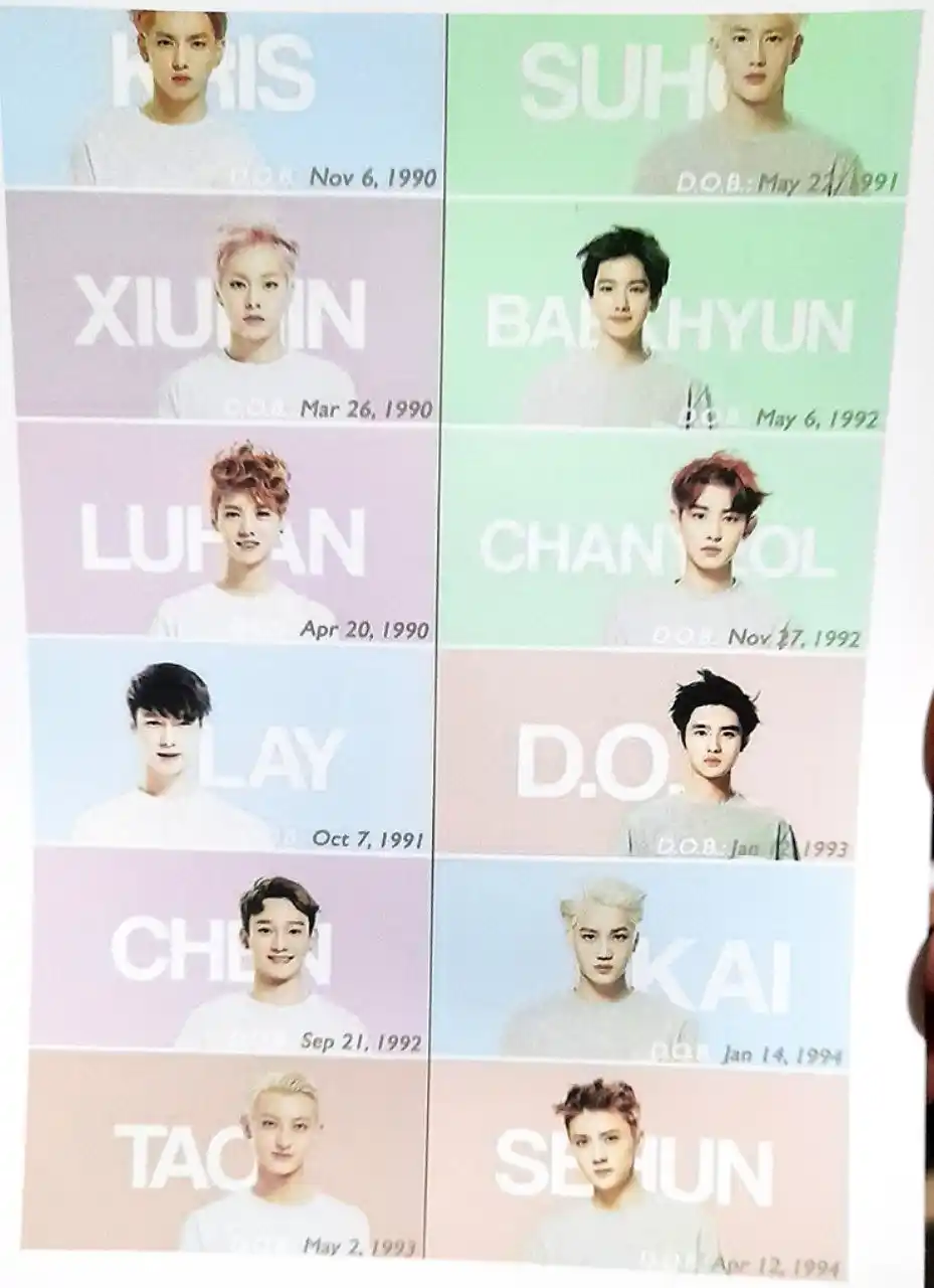 EXO O'zini yopishtiradigan yorqin va estetik nakleyka