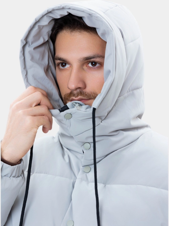 TERRA PRO куртка мужская утеплённая, пуховик с капюшоном, удлиненная AW24CL1-12-21058