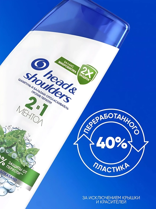Head&Shoulders Шампунь от перхоти и бальзам для волос Ментол 2в1, 600мл