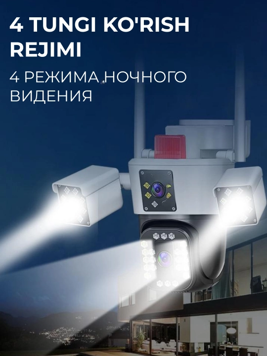 Harakat sensori va tungi ko'rish bilan, tashqi Wi-Fi xavfsizlik kamerasi video kuzatuv