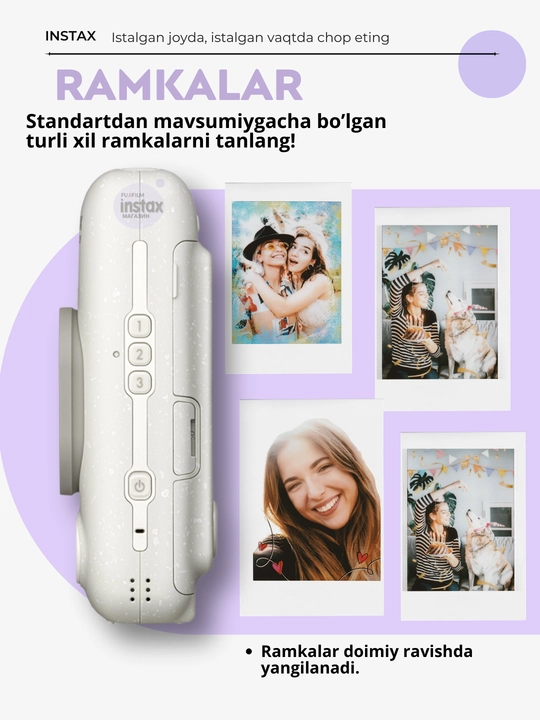 Smartfon uchun gibrid fotokamera-printer Instax Mini LiPlay