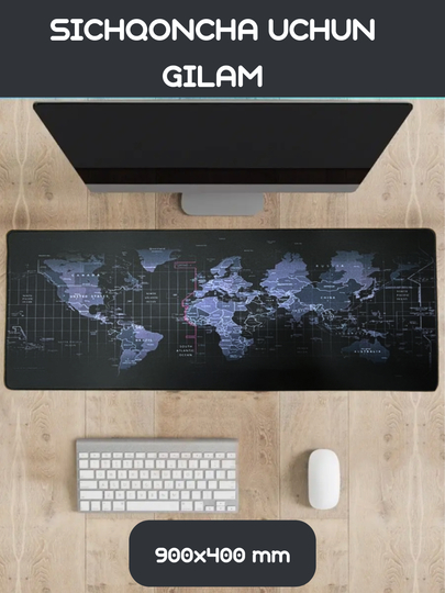 Коврик для компьютера и мыши 90x40 см, толщина 3 см