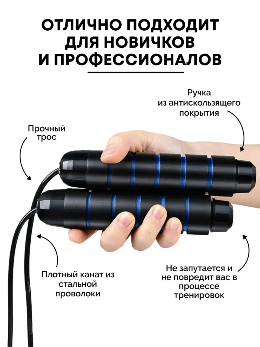 Скакалка для спорта, прыгалка спортивная, для фитнеса, резиновая, с ...