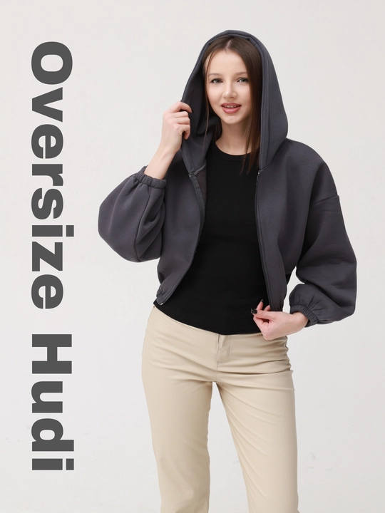 Ayollar uchun hudi, oversize ZIP xudi, ichi junli xudi